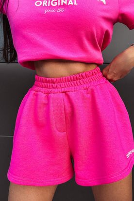Ola Voga dámske sukňové šortky s elastickým pásom v fuchsiovej farbe