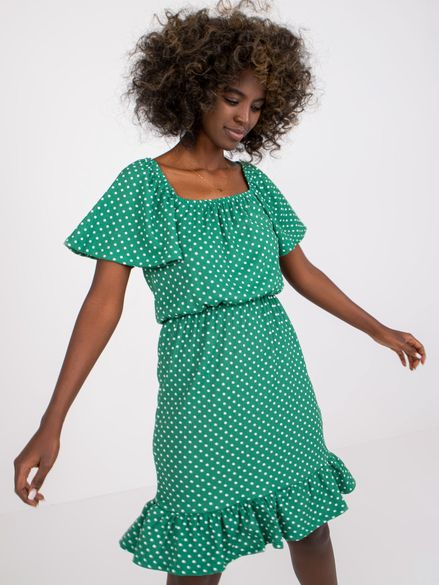 Zelené bodkované šaty