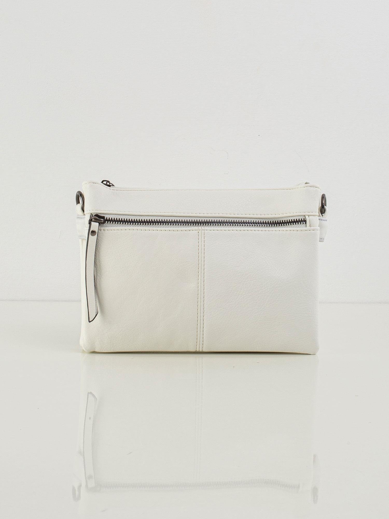 Malá biela kabelka s vonkajšími vreckami